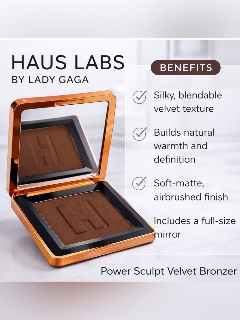 Haus Labs by lady Gaga Powder Sculpt Velvet Bronzer- Deep Level 12 - Picture 5 of 6